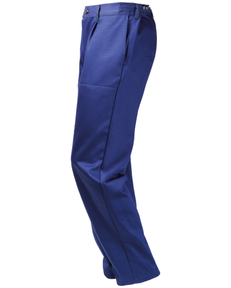 Spodnie Spawacz trudnopalne, dla spawaczy (Klasa 1), granatowe — lewy bok spodni