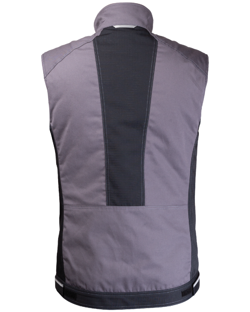 Kamizelka ocieplana 2506 z odblaskami V-WORK (Szary/Czarny) - tył