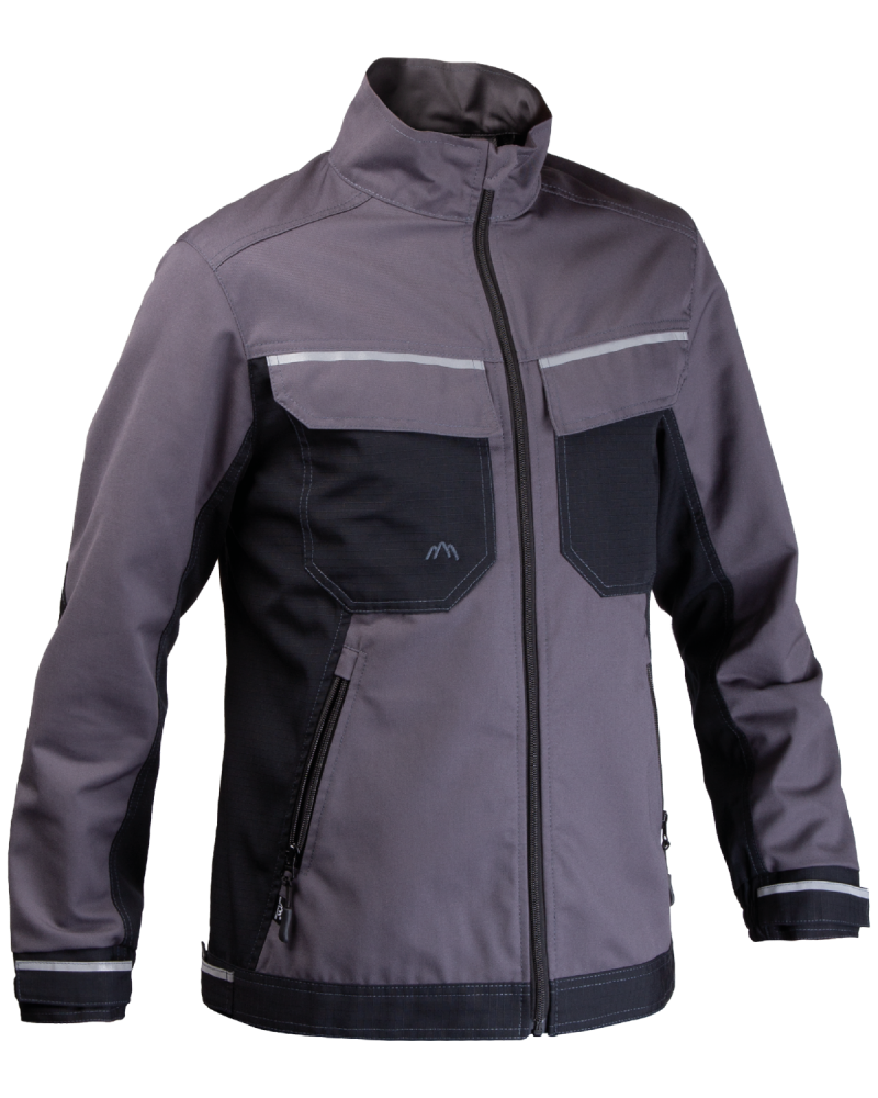 Bluza robocza 3506 z odblaskami (szara/czarna) - prawy bok bluzy