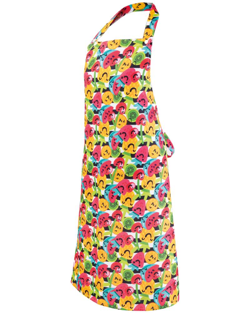 Fartuch przedni 4454 z nadrukiem (owoce) - z lewego boku