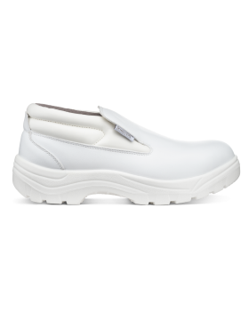 Trzewiki ochronne Haccp Albi, białe robocze — prawy bok buta