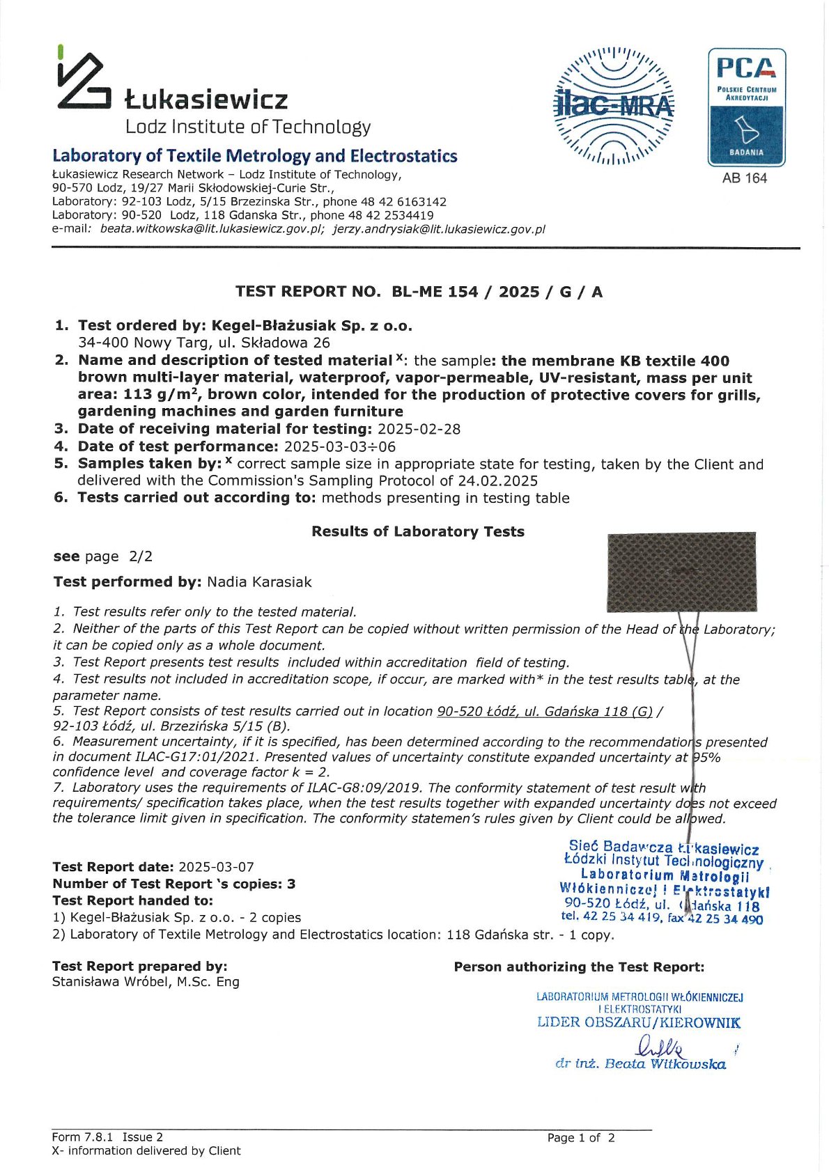 Certyfikat Tailor Made