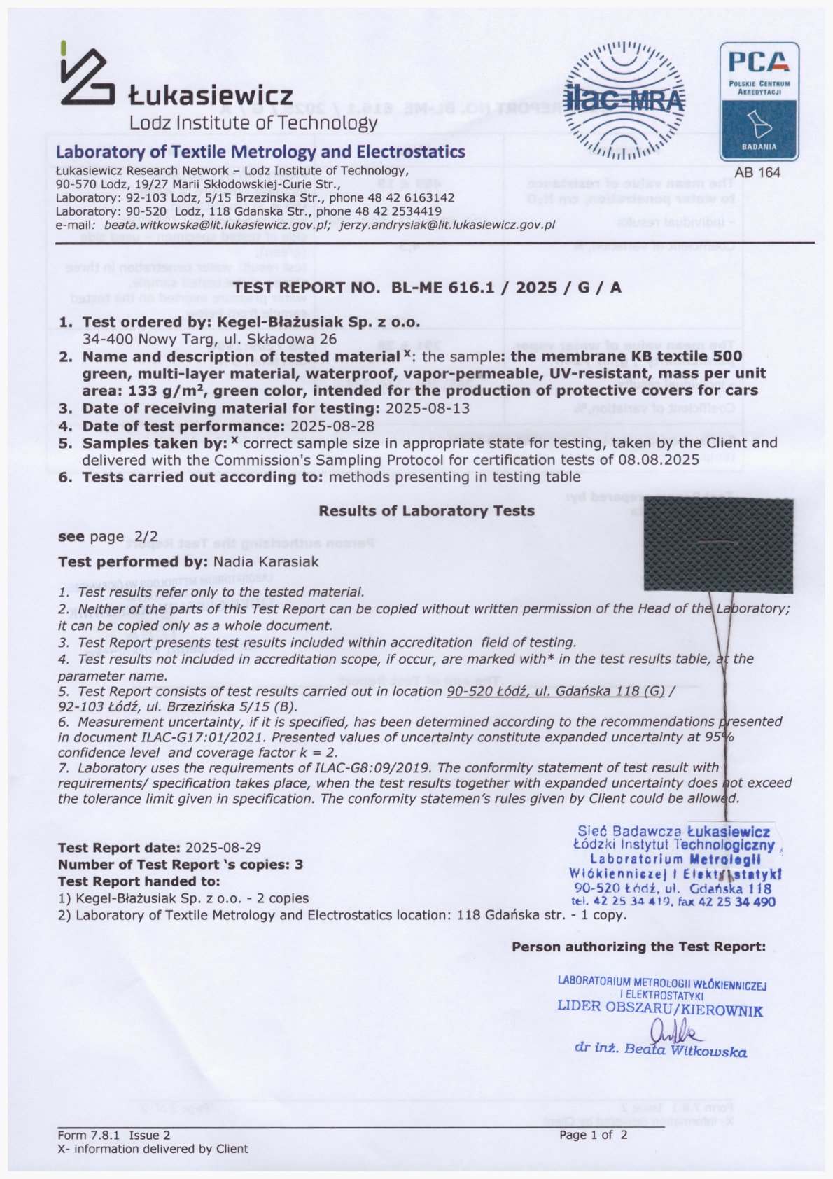 Certyfikat Tailor Made