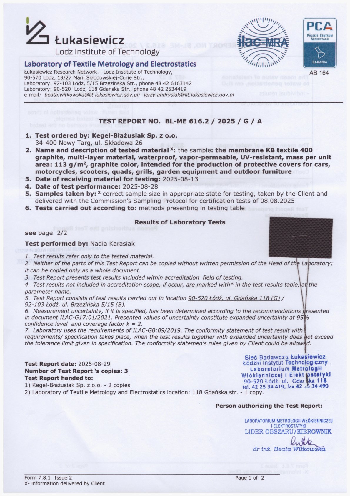 Certyfikat Tailor Made